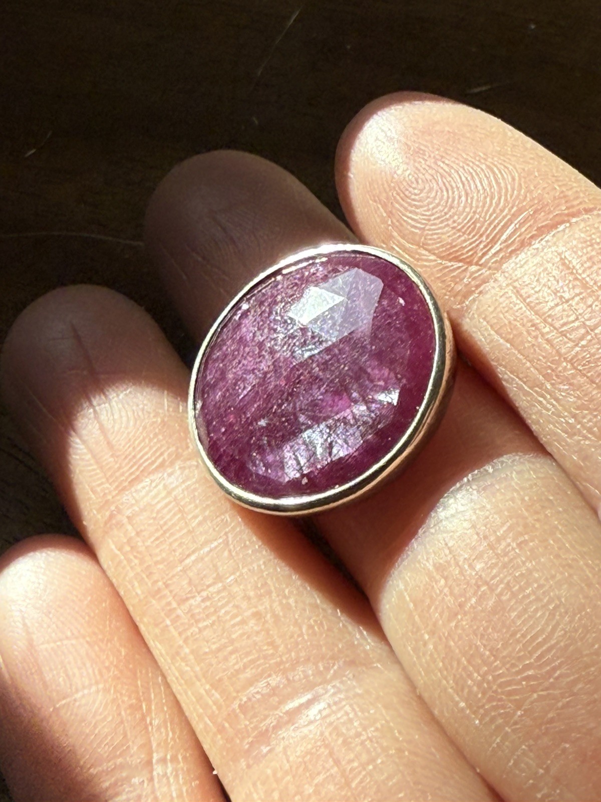 Ruby Faceted Round Sterling Silver Ring - image 17