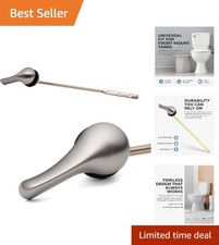 Durable Nickel Finish Toilet Flush Handle Easy Installation for Most Toilets