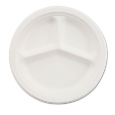 Chinet  Paper Dinnerware, 3-Comp Plate, 10 1/4 dia, White, 500/Carton