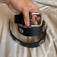 Steve Madden Logo Engraved Grommet Belt