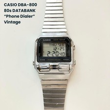 Vintage Casio Data Bank Phone Dialer 555 Dba-800 Wristwatch