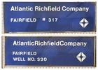 Vintage Porcelain Oil Field Signs (2) - Atlantic Richfield Co Fairfield 317, 330