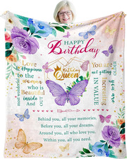 Birthday Gifts for Women, Happy Birthday Presents for Women Friendship Throw Bla