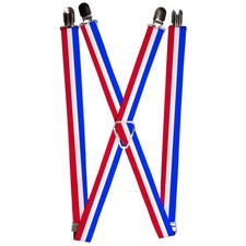  Suspenders - 1.0  - Stripes Blue/White/Red ACC NEW
