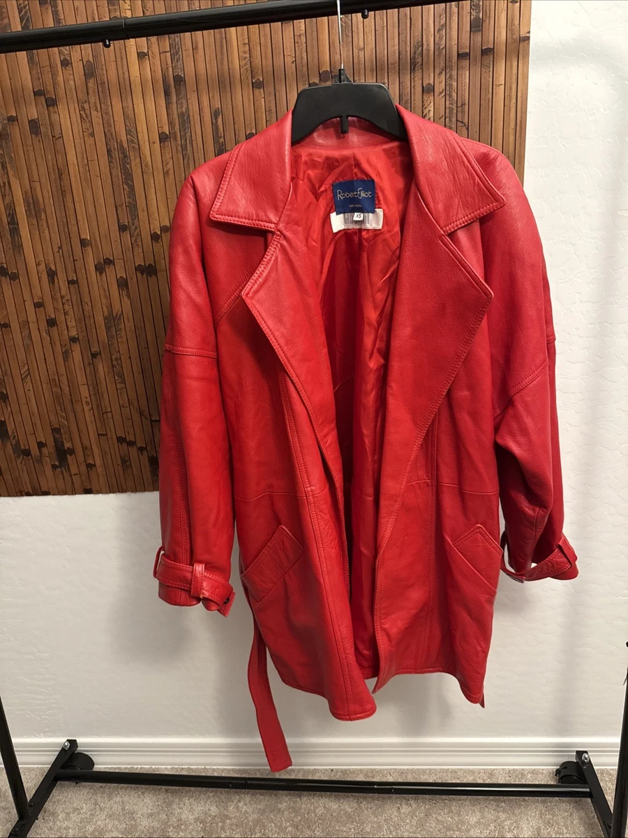 Vintage Red Coats, Jackets & Vests Leather Outer Shell for Women