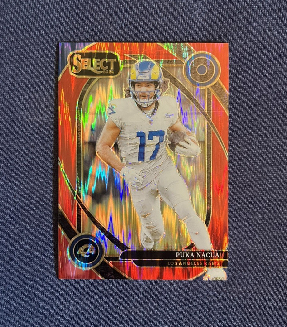 2024 Panini Select Club Level Puka Nacua #287 Red Shock Prizm /249 LA Rams