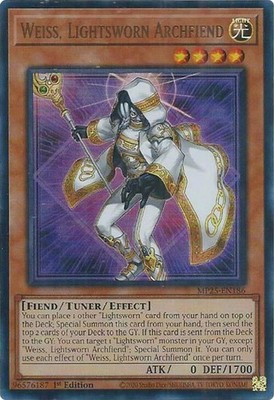 3x Weiss, Lightsworn Archfiend Ultra Rare MP25-EN186 NM 2025 Mega-Pack playset
