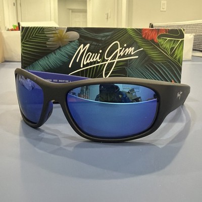 Maui Jim Maukele Men's Polarized Black Rectangular Sunglasses / MJ0682S-003