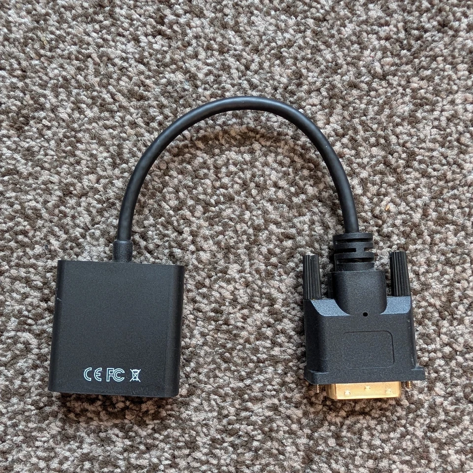 DVI D to VGA Adapter DVI 25pin Dual Link to VGA 15pin Female Cable Converter UK - Image 3 of 3