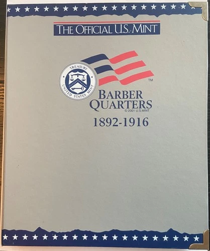 Official U.S. Mint Barber quarter album Slightly used rare