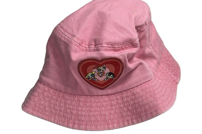 Powerpuff Girls Pink Bucket Hat One Size Cotton Y2K Cartoon Streetwear Cute