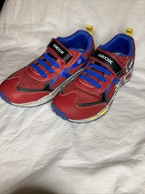 Disney Mickey Mouse light-up sneakers in a red and blue mesh design. Size 2