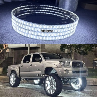 JHB  15.5'' DOUBLE ROW Strobes WHITE LED Wheel Rim Ring Lights Remote Switch Kit