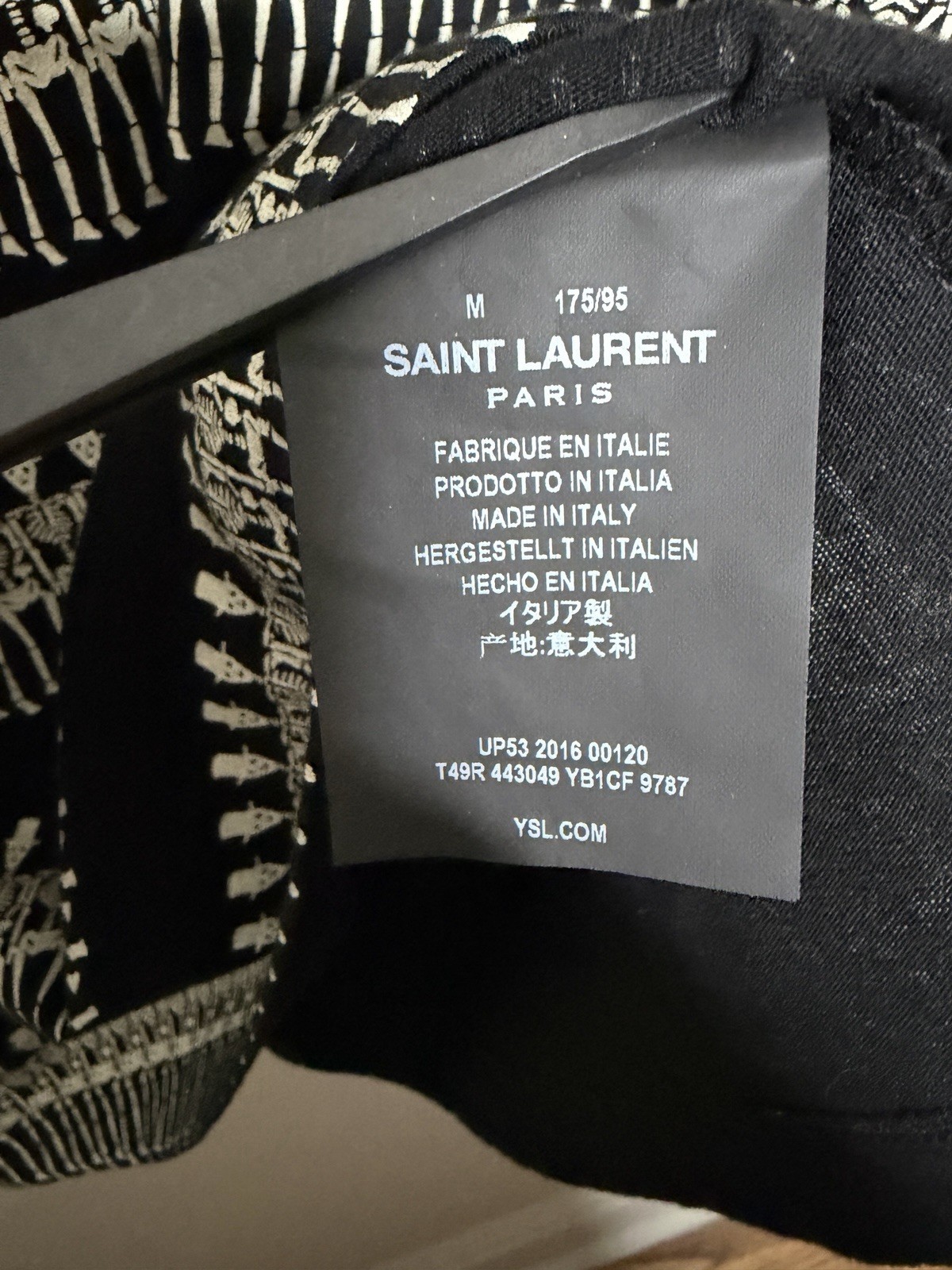 Saint Laurent Paris Dancing Skeleton Tee - Hedi Slimane - Size M - BNWOT RARE image 5