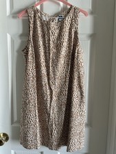 NWT Old Navy Sleeveless Brown Patterned Shift Dress with Pockets Medium