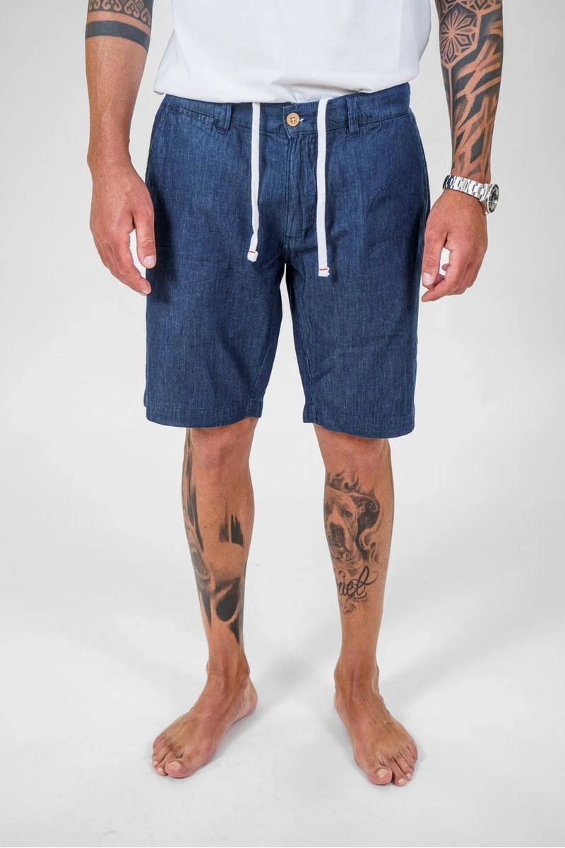 Pantaloncini da uomo in lino, lunghezza 3/4, traspiranti, estivi, da spiaggia, yoga, jogging, comodi, casual, elasticizzati, corti da spiaggia, pantaloncini estivi leggeri, Giallo1, L
