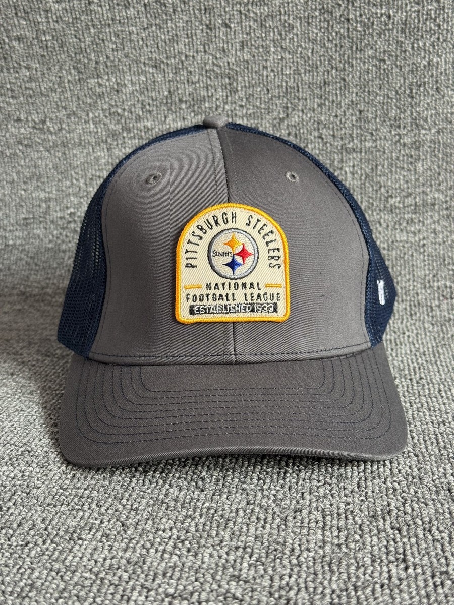 '47 Brand Pittsburgh Steelers NFL Trucker Snapback Hat Gray Navy Logo Patch