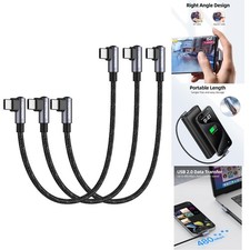 3 Pack USB C to USB C Cable 1ft Right Angle 65W PD Fast Charging 90 Degree Cord