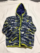 Youth Eddie Bauer Puffer Jacket Blue/Green Camo color size 10/12