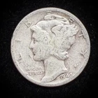 90% Silver - 1942 Mercury Dime Circulated Junk Silver US Coin - A1-18