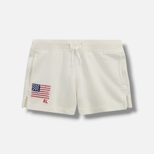 Polo Ralph Lauren Kid's Girl's White Flag-Appliqu  French Terry Shorts Size 3