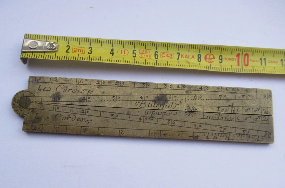 DEMI COMPAS DE PROPORTION PIED DE ROI ROY BUTTERFIELD BUTERFIELD à PARIS 116 mm - Photo 4/4