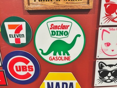 Handmade Sinclair Oil/Gas Acrylic Sign - 2 Greens & Clock Version Available!