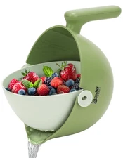 Multi Functional Draining Basket – Double Layer Colander & Bowl for, Fruits &...