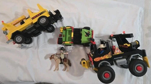 Vintage Playmobil Construction Set Road Crew W/ Dump Truck Lots Of Accessories