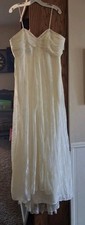 David's Bridal Wedding Dress 16W Ivory Lace Beaded Spaghetti Strap Gown NWT 