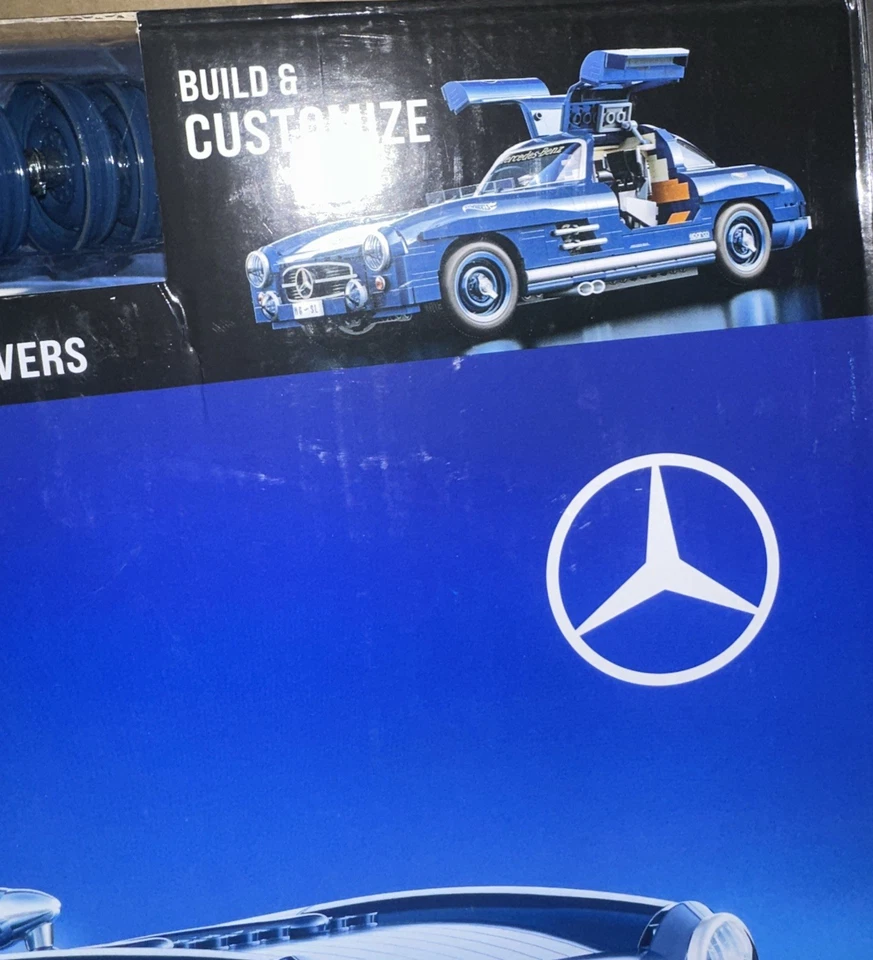 Mattel Brick Shop Hot Wheels Mercedes-Benz 300 SL (1600 piezas) y transporte en equipo Foto 4 de 4