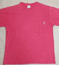 Vintage Red Pocket T Shirt USA Made Union Tag 90s Blank Tee Minimalist Cotton