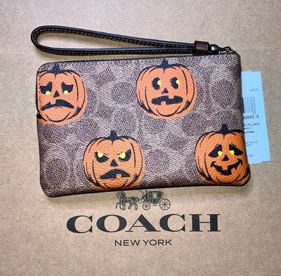 COACH ダブルジッパーバッグ オレンジ/黒 COACH ダブルジッパーバッグ オレンジ/黒