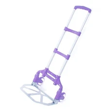 Purple Folding Push Cart Travel Shopping Trolley Luggage 170lbs Max Load