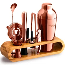 Mixology Bartender Kit: 10-Piece Bar Tool Set with Bamboo Stand | Perfect Hom...