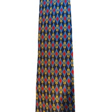 The Biltmore Hotel Mens Silk Tie Navy Red Gold Geometric Diamond Made in USA