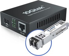 Gigabit Ethernet Media Converter, Multi-Mode Dual LC Fiber to 1G