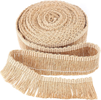 5 Meter Sackleinen-Fransenbesatz Quaste Jute-Spitze NäHen Fransenbesatz Flache J