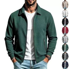 Men's autumn and winter new style lapel zipper long sleeved casual jacket