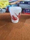 Vintage Hazel Atlas milk glass little red riding hood wolf cup