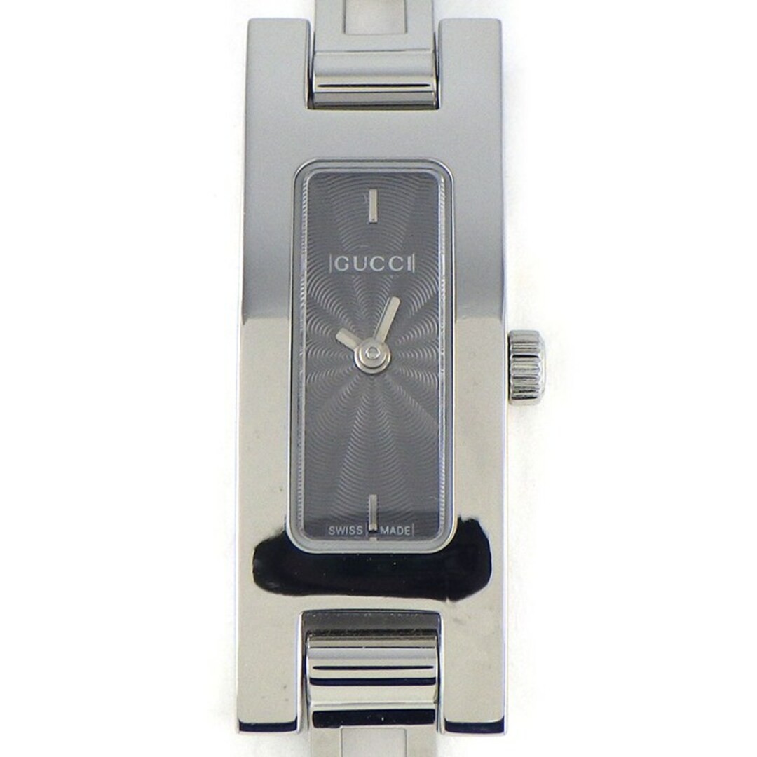 Gucci 3900L Women's Rectangular Gray Guilloche Di… - image 1