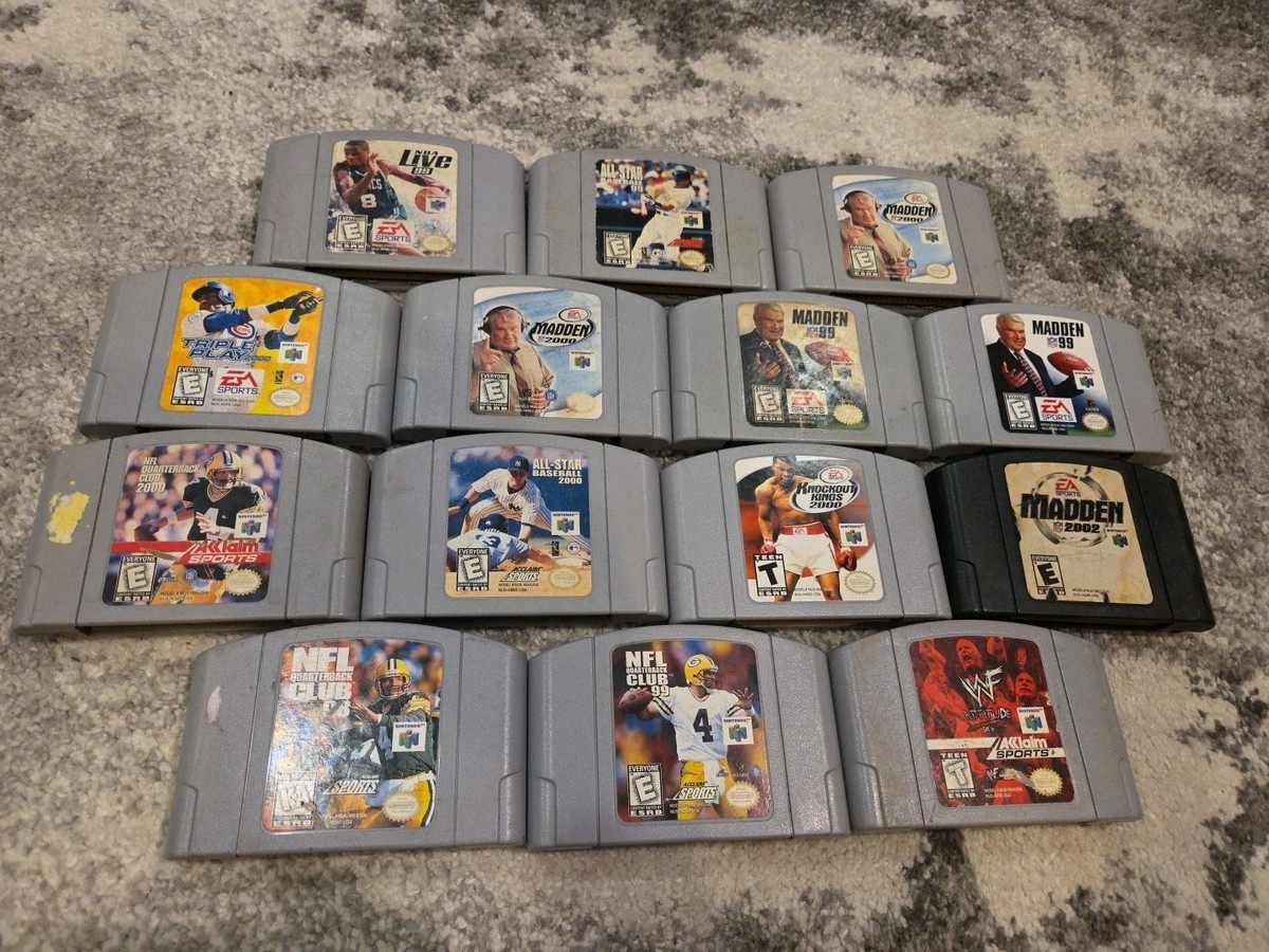 Nintendo 64 N64 Sports Bundle Lot 14 Games Madden NFL NBA MLB WWF