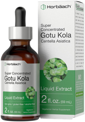 Gotu Kola Liquid Extract | 2 fl oz | Alcohol Free | Vegetarian | by Horbaach
