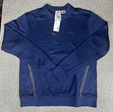 NWT Adidas JX6821 Womens Small Sport Performance Navy Blue Training Sweatshirt