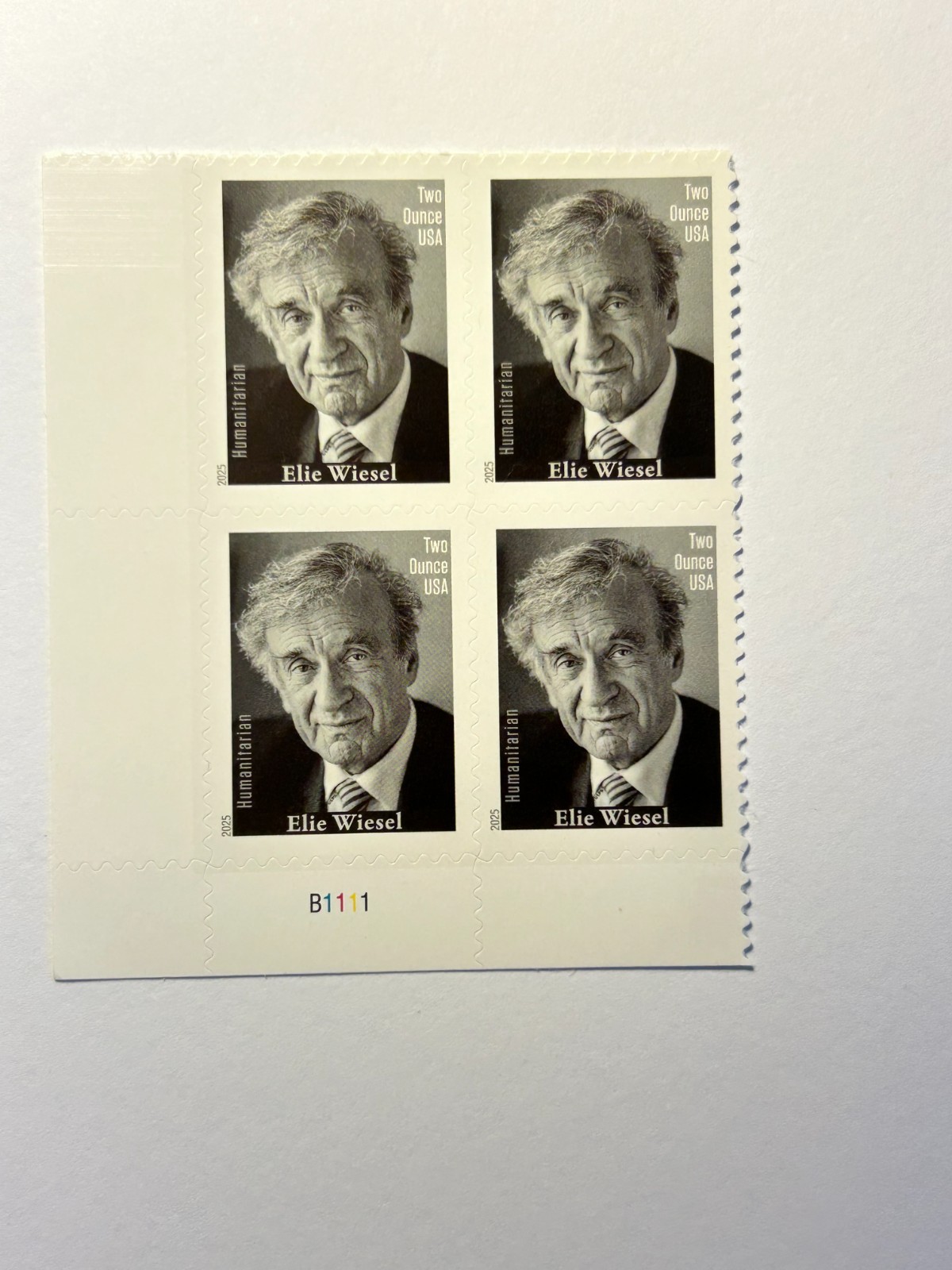 Forever Plate Block SC 6037 Elie Wiesel MNH PL B1111 2025