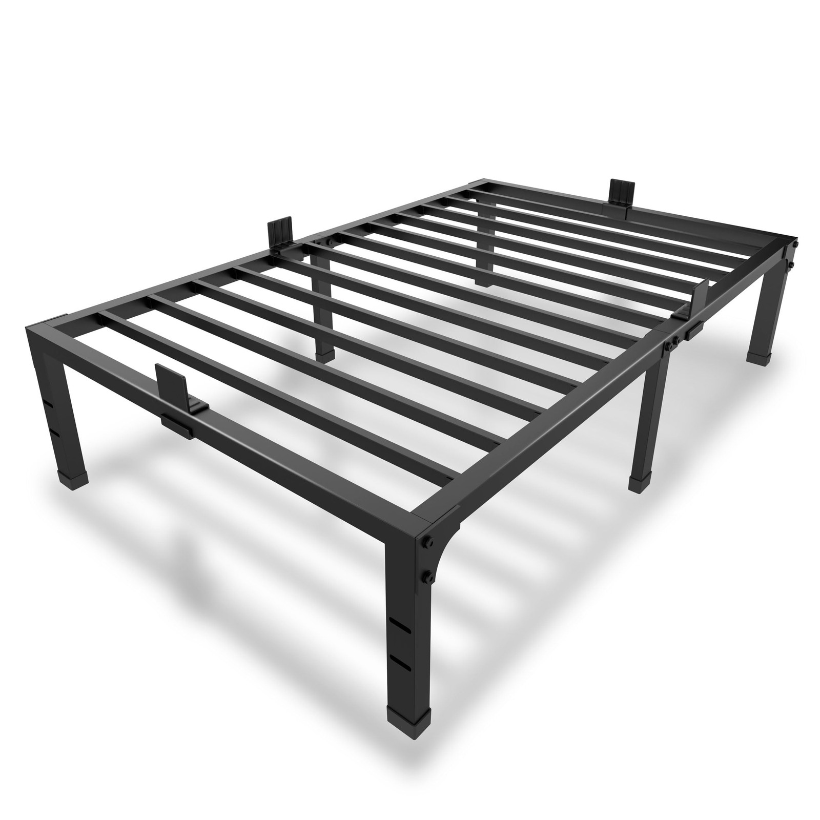 S, Heavy Duty Black Bed Frame With Steel...