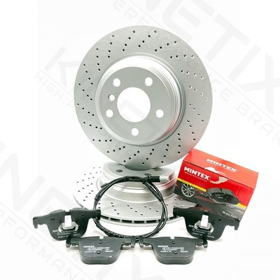 FOR BMW 428i M SPORT PERFORMANCE DRILLED REAR BRAKE DISCS MINTEX PADS WIRE 330mm