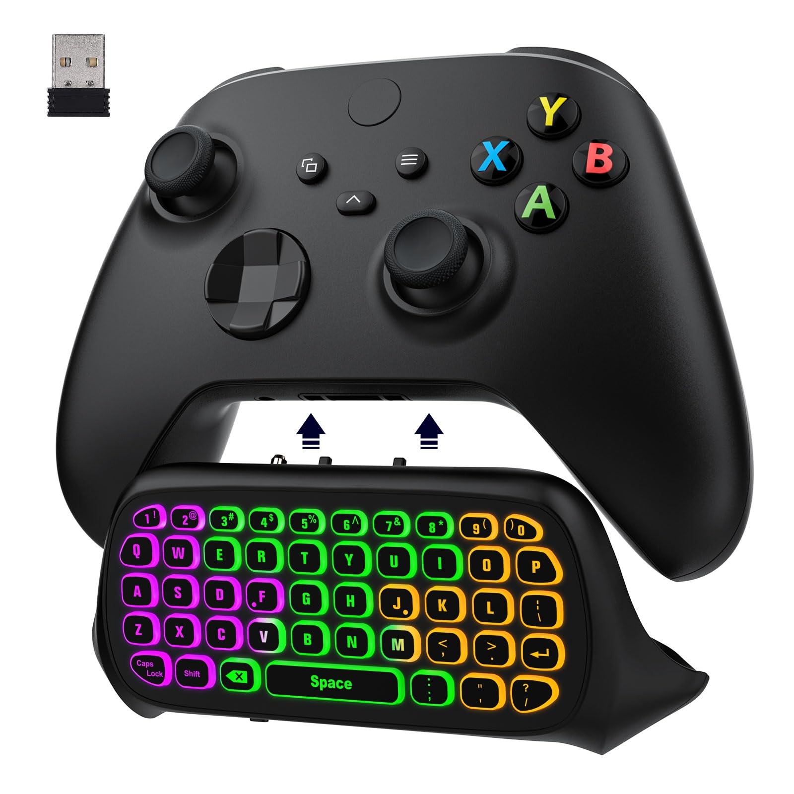 MoKo RGB Backlight Keyboard for Xbox One Controller, Series 