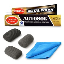 All Purpose Metal Polish Kit 3 Grade Steel Wool (0000 00 1) & Microfibre Cloth