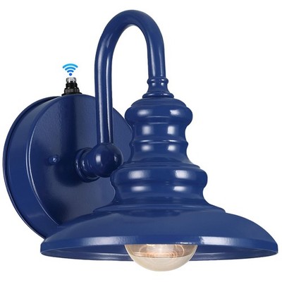 LONEDRUID Dusk to Dawn Sensor Outdoor Gooseneck Barn Light Fixtures Blue Exterio